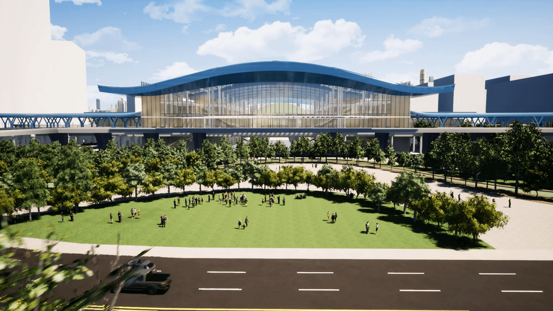 高铁站房可视化渲染效果